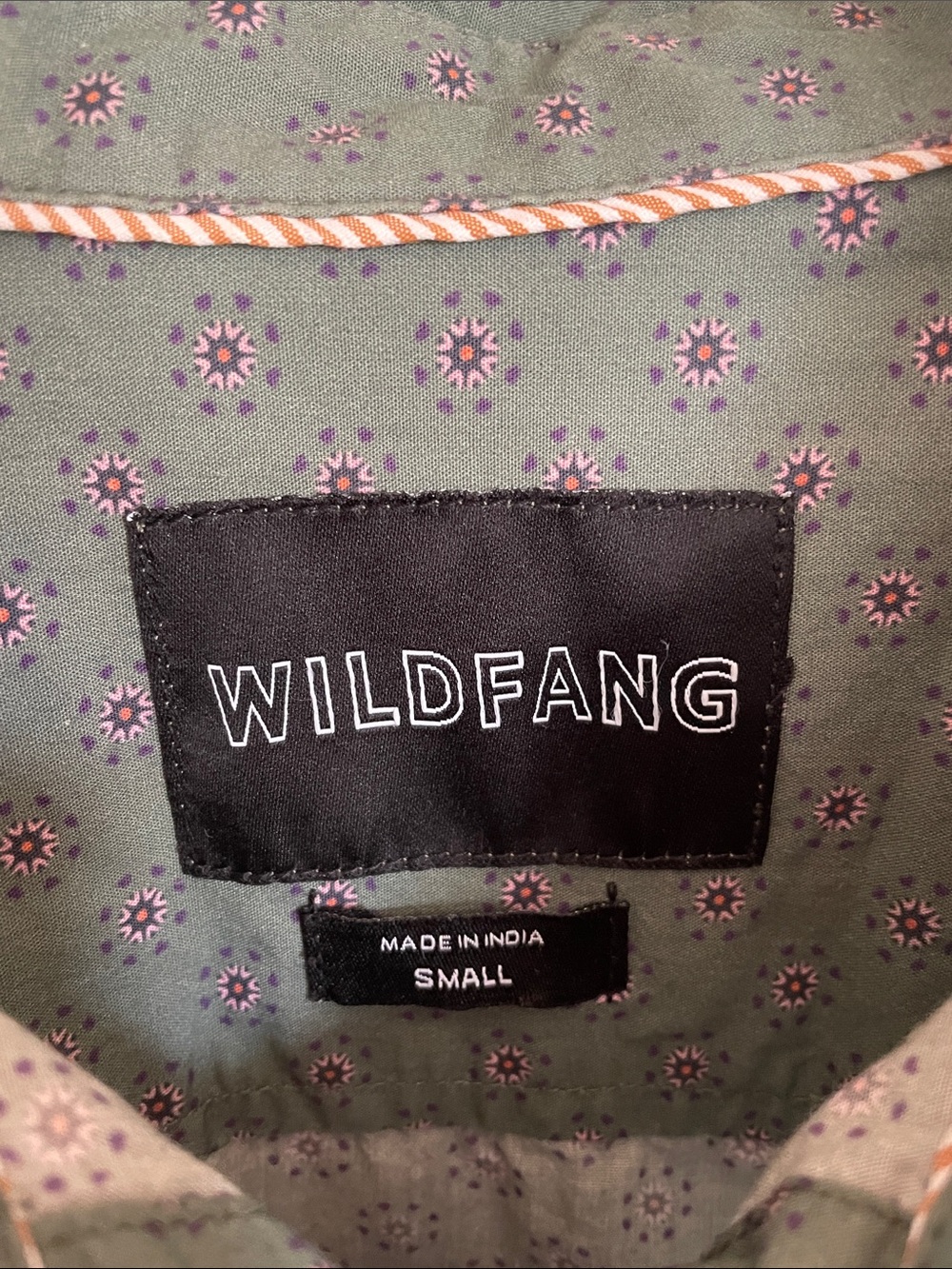 Wildfang Essential Long Sleeve Cropped Button-Up Shirt S Cotton Micro Floral - Picture 2 of 11